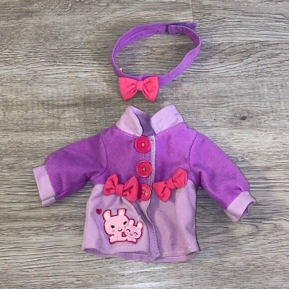 Baby Alive Doll Cozy Cuddles Coat Purple Pink Bow Bunny Rabbit Headband - Picture 1 of 2